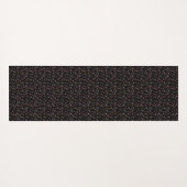 Neon Wildblumen auf schwarz, Mit Monogramm Yogamatte (Rückseite (Horizontal))