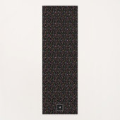 Neon Wildblumen auf schwarz, Mit Monogramm Yogamatte (Vorderseite)