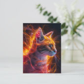 Neon Wildcat Kosmic Light Postkarte (Stehend Vorderseite)