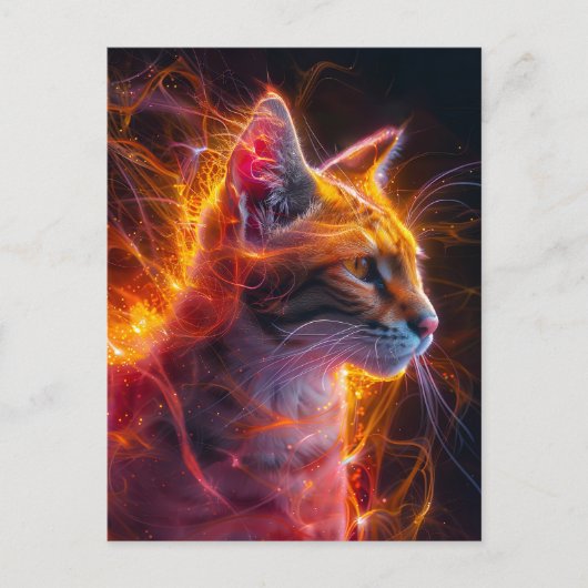 Neon Wildcat Kosmic Light Postkarte (Vorderseite)