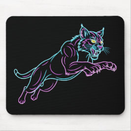 Neon Wildcat Mouse Pad Mousepad