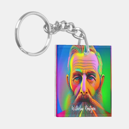 Neon Wilhelm Röntgen Schlüsselanhänger (Vorderseite links)