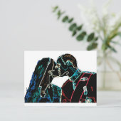 Neon Will und Kate Postkarte (Stehend Vorderseite)