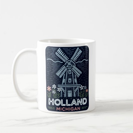 Neon Windmill Holland Michigan Kaffeetasse (Links)