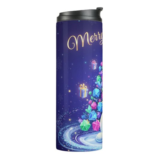 Neon Winter Galaxy Holiday Greeting Thermosbecher (Nach links gedreht)