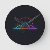 Neon Winter Streetwear Mood Artwork Runde Wanduhr (Vorderseite)