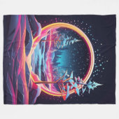 Neon Winter Wunderland Fleecedecke (Vorderseite (Horizontal))
