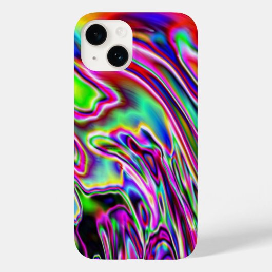 Neon Wirbel Digitales Kunstdesign Case-Mate iPhone Hülle (Rückseite)