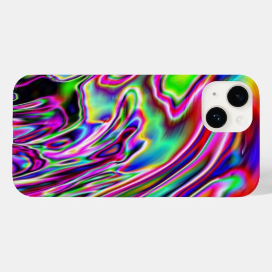 Neon Wirbel Digitales Kunstdesign Case-Mate iPhone Hülle (Rückseite (Horizontal))