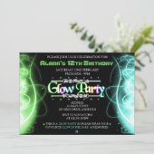 Neon Wirbel Glow Party Einladungen (Stehend Vorderseite)