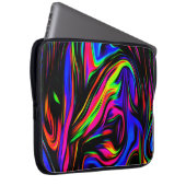 Neon Wirbel Marmorschwarz Gelb Rosa Blau Laptopschutzhülle (Vorne Rechts)