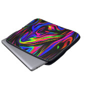 Neon Wirbel Marmorschwarz Gelb Rosa Blau Laptopschutzhülle (Vorne Knopf)