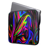 Neon Wirbel Marmorschwarz Gelb Rosa Blau Laptopschutzhülle (Vorderseite Links)