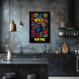 Neon Witch Poster - Pop Art Halloween Desi
