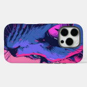 Neon Wolf Abstract Art iPhone Case – Bold Cyberpun (Rückseite (Horizontal))