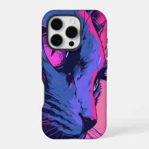 Neon Wolf Abstract Art iPhone-Hülle – Fetter Cyber iPhone 16 Pro Hülle