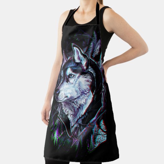 Neon Wolf All-Over Print Apron Schürze (InSitu)