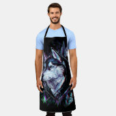 Neon Wolf All-Over Print Apron Schürze (Getragen)