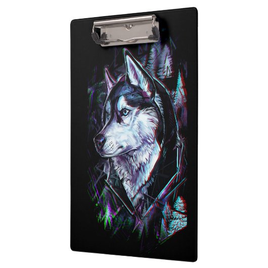 Neon Wolf Clipboard Klemmbrett (Links)