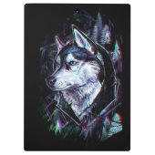 Neon Wolf Clipboard Klemmbrett (Rückseite)