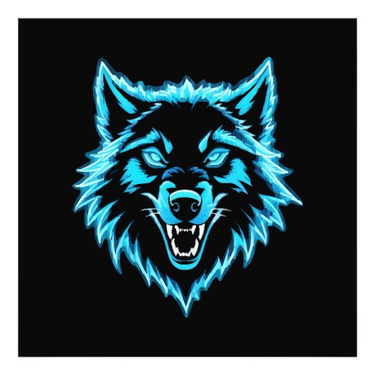 Neon Wolf Fotodruck (Vorne)