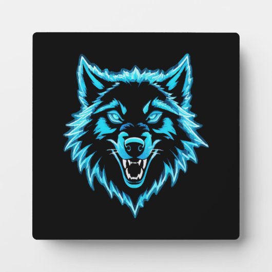 Neon Wolf Fotoplatte (Vorderseite)