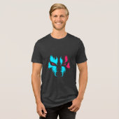 Neon-Wolf-Gesichtsgrafik Tri-Blend Shirt (Vorderseite voll)