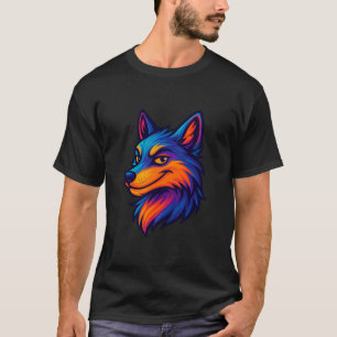 Neon Wolf Head - Vibrannte Tierart T-Shirt