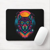 Neon Wolf Horizon Mousepad (Mit Mouse)