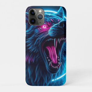 Neon-Wolf-Horror-Glowaugen-Dunkle-Fantasy-Tier  Case-Mate iPhone Hülle
