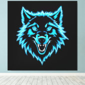 Neon Wolf Leinwanddruck (Insitu (Holzboden))