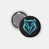 Neon Wolf Magnet (Vorderseite/Rückseite)