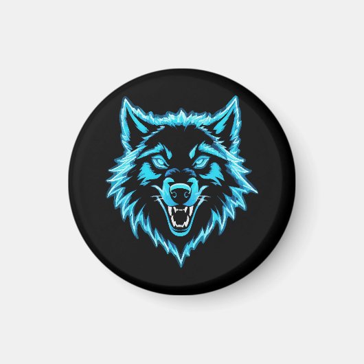 Neon Wolf Magnet (Vorne)