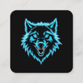 Neon Wolf Quadratische Visitenkarte (Vorderseite)