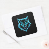 Neon Wolf Quadratischer Aufkleber (Umschlag)