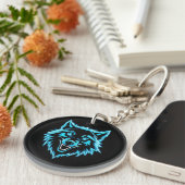 Neon Wolf Schlüsselanhänger (Vorderseite rechts)