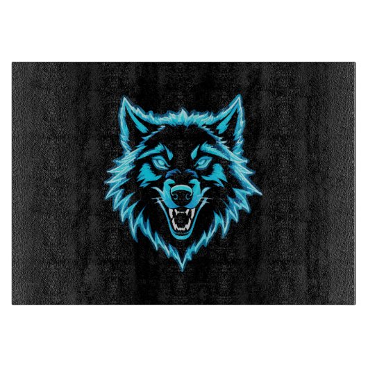 Neon Wolf Schneidebrett (Vorderseite)