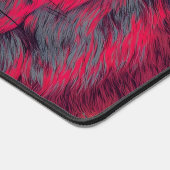 Neon Wolf with Glasses – Retro Synthwave Art Schreibtischunterlage (Ecke)