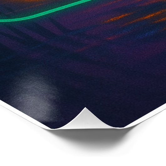 Neon Wood Duck Poster (Ecke)