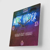 Neon Work Harry Office Staff Room Personalisiert Quadratische Wanduhr (Winkel)