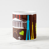 Neon World Travel Pattern Jumbo-Tasse (Vorderseite)