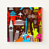 Neon World Travel Pattern Notizblock (Rückseite)