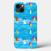 Neon Yacht Pattern Case-Mate iPhone Hülle (Rückseite)