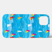 Neon Yacht Pattern Case-Mate iPhone Hülle (Rückseite (Horizontal))