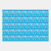 Neon Yacht Pattern Geschenkpapier Set (Vorderseite)