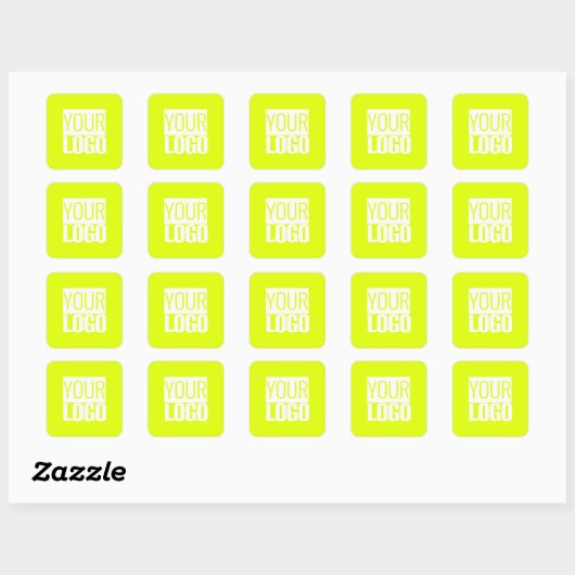 Neon yellow - add your logo  square Sticker (Blatt)