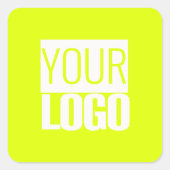 Neon yellow - add your logo square Sticker (Vorderseite)
