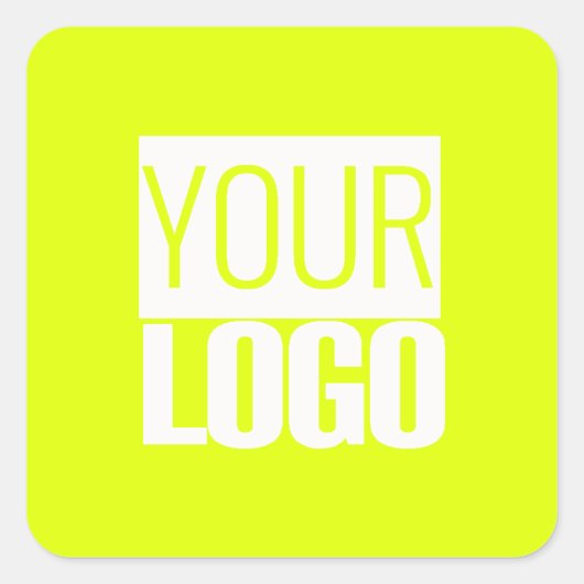 Neon yellow - add your logo square Sticker (Vorderseite)