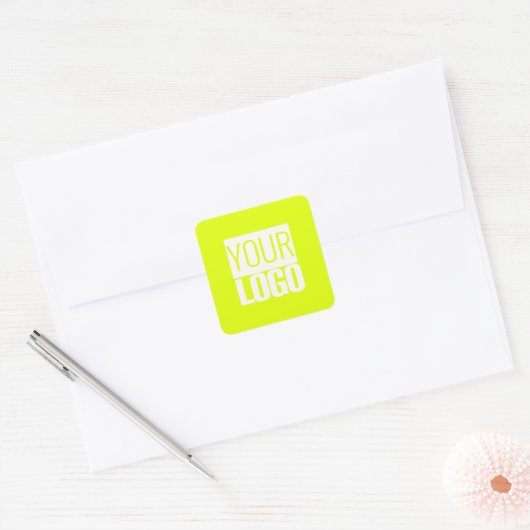 Neon yellow - add your logo square Sticker (Umschlag)