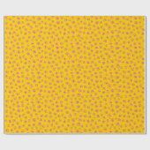 Neon Yellow and Pink Cheetah Bedruckpapier Geschenkpapier (Flach)